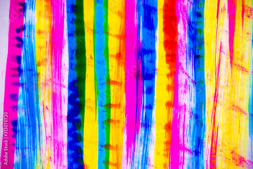 Paints, multi-colored wide stripes