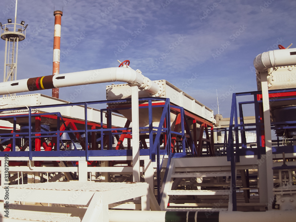 Naklejka premium Steel service platform and stairs