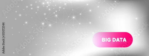 Gray Wireframe Banner. Tech...