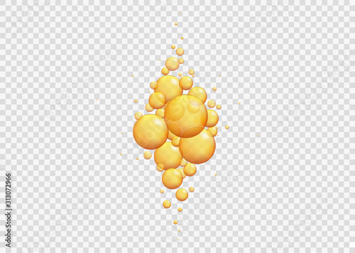 Gold oil bubbles. 