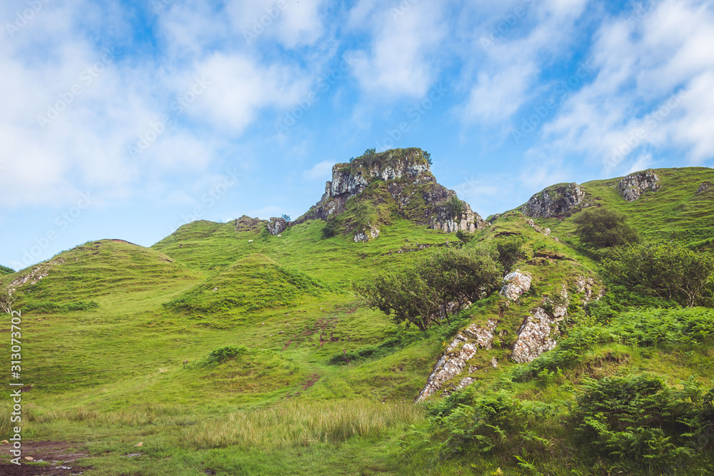 Fairy Glen with Blue Skies