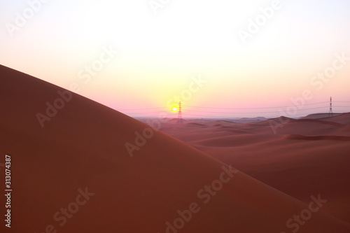 Pastel colored sunrise in the Arabian desert in Riyadh, Saudi Arabia © sulit.photos