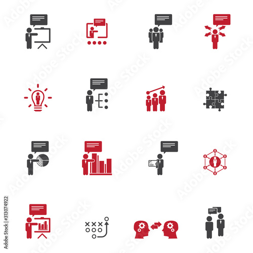  Business training icon set
