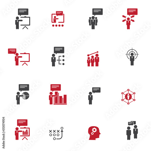  Business training icon set