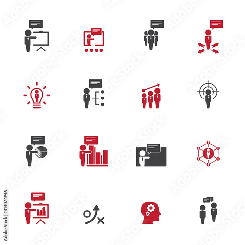  Business training icon set