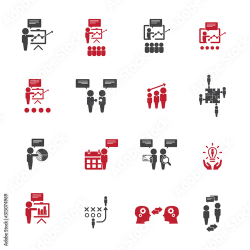  Business training icon set