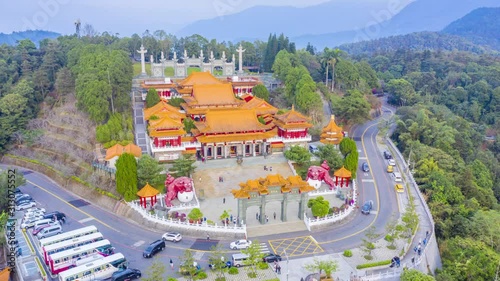 4k Hyper lapse of Wenwu temple at Sun moon lake, Taiwan..