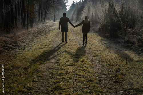 Couple. Hand in hand. Echten Netherlands. Drenthe © A