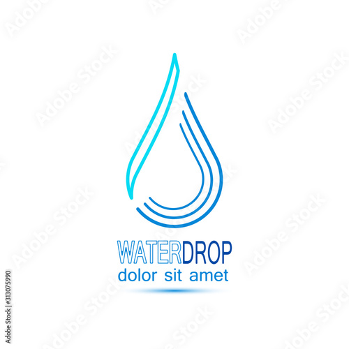 Water Drop Icon. Aqua logo. The symbol of the life. Vector.