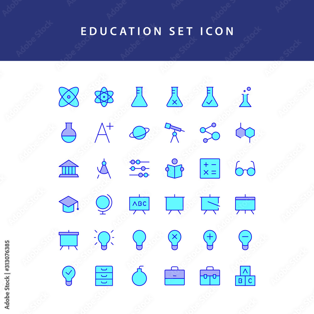 education filled outline icon set education filled outline icon set