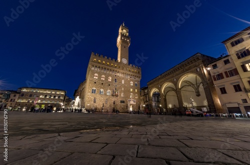 Florence - Piazza della Signoria and Palazzo Vecchio at night