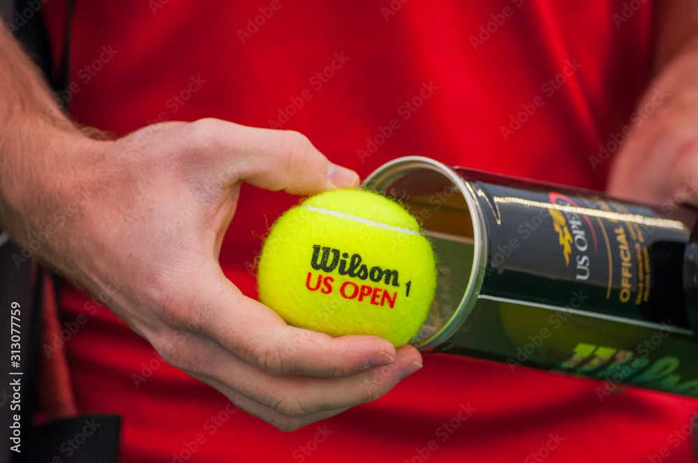Closeup of new tennis balls Wilson US open Stock Photo | Adobe Stock