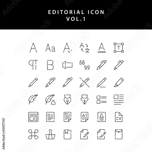 editorial outline icon set vol1