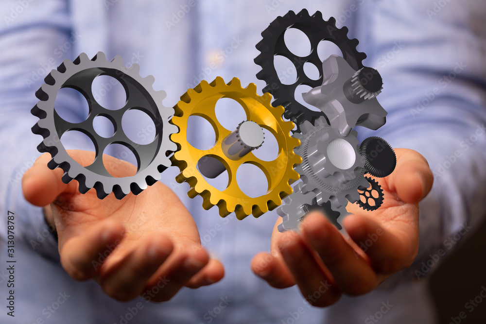 Business, Internet and technology concept. Business select gear icon on virtual screen. Business, Internet and technology concept. Business select gear icon on virtual screen.