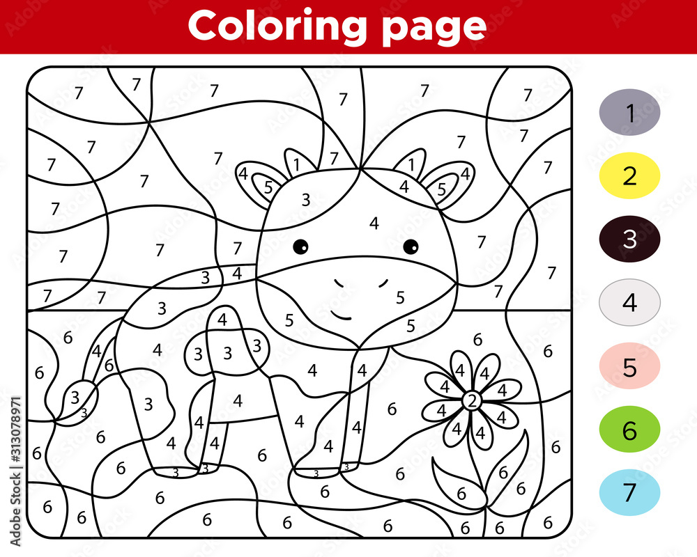 Animal Numbers Coloring Pages