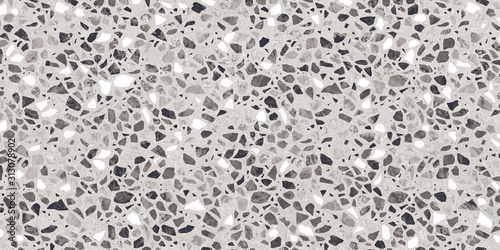 gray mosaic stones background, terrazzo marble texture