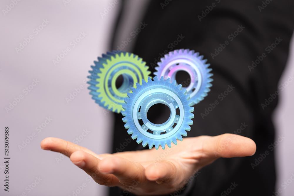 Business, Internet and technology concept. Business select gear icon on virtual screen. Business, Internet and technology concept. Business select gear icon on virtual screen.