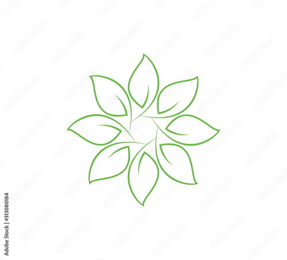 leaf vector logo design template