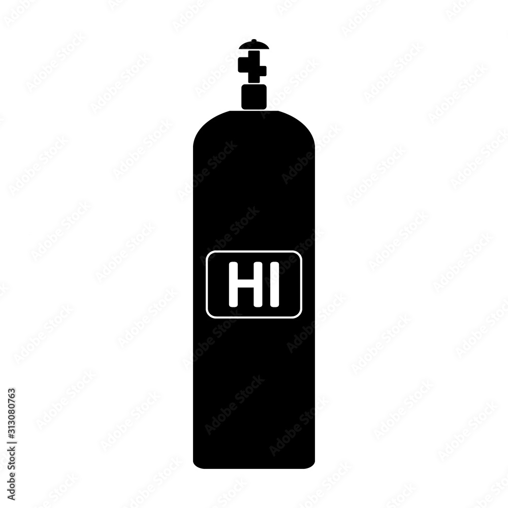 Obraz premium Hydrogen iodide gas cylinde icon.
