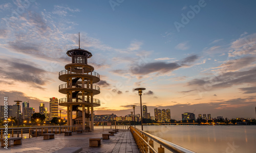  Lookout Tower during sunset near Singapore sport hub photo