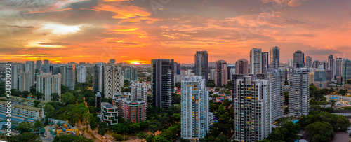 Sunset at Orchard - Orchard Road is Singapore’s retail heart- look from Leonie Hill 