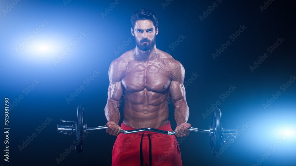 Handsome Muscular Men Lifting Weights Handsome Muscular Men Lifting Weights