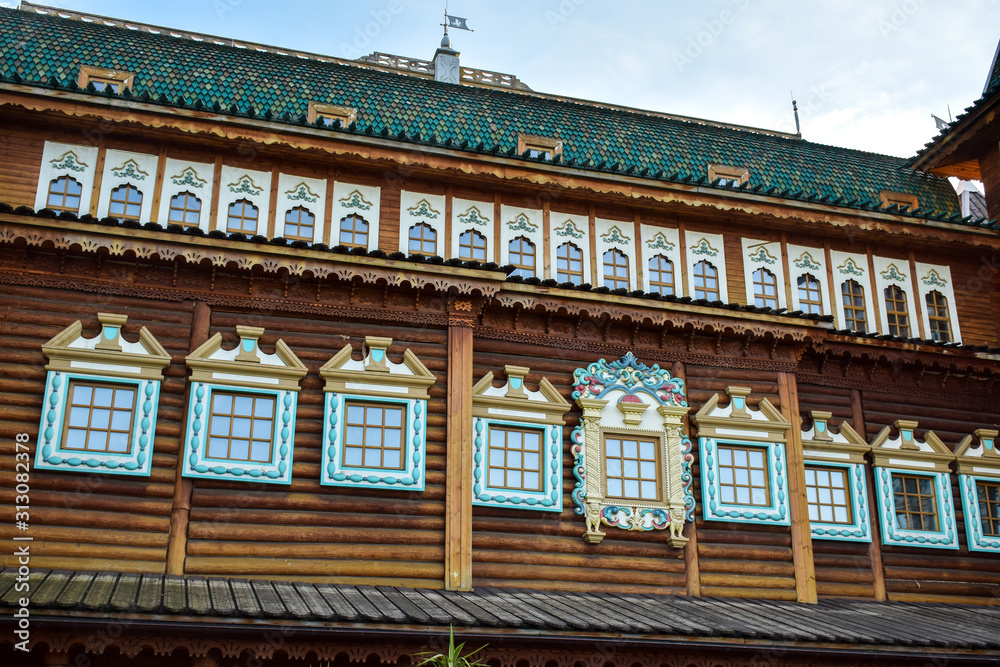  Wooden Palace Of Moscow Kolomenskoye  - colorful Tourism landmark attractions in Russia - royal old palace with golden cyan brown green white colors made out of wood