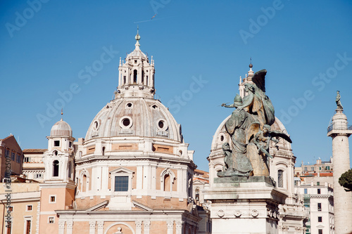 View Venice Square from city landscape Altar Vittorio Emanuele II in Rome, Italy