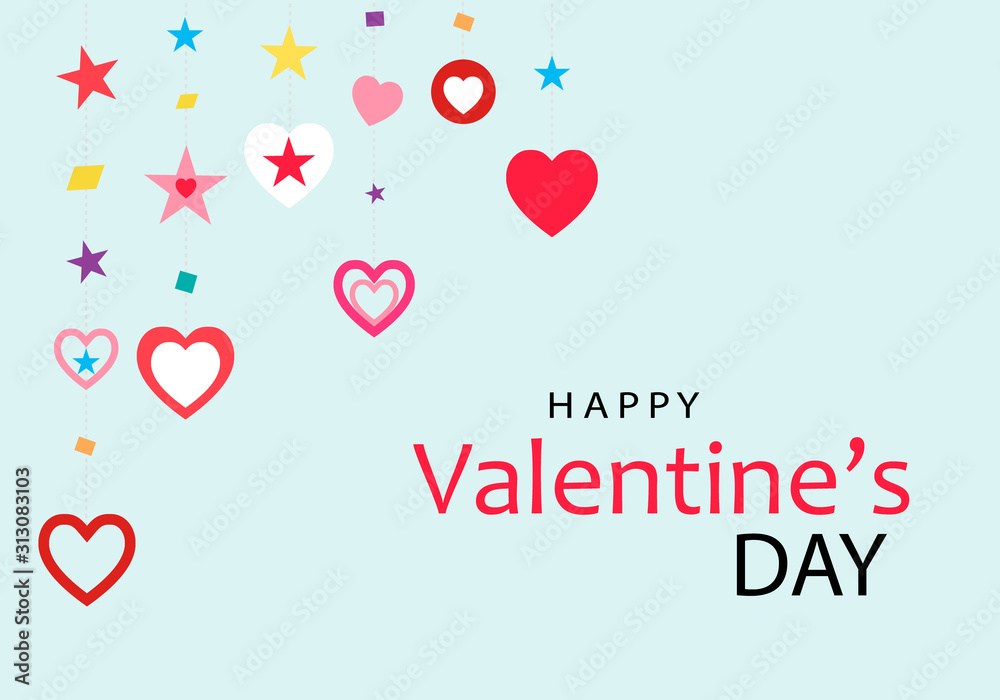 happy Valentine's day text, Vector illustration for background lovely concept collection