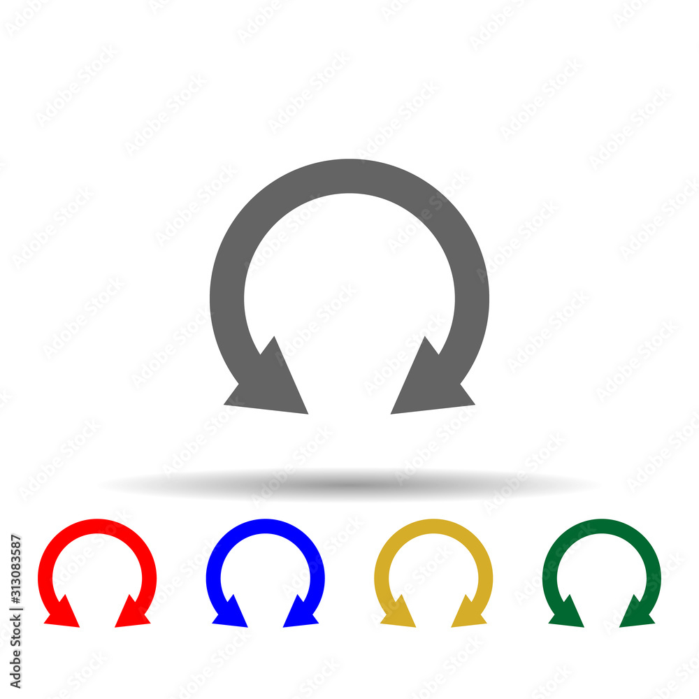 Arrow multi color style icon. Simple glyph, flat vector of arrows icons for ui and ux, website or mobile application Arrow multi color style icon. Simple glyph, flat vector of arrows icons for ui and ux, website or mobile application