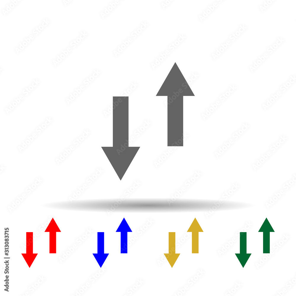 Arrow, opposite multi color style icon. Simple glyph, flat vector of arrows icons for ui and ux, website or mobile application Arrow, opposite multi color style icon. Simple glyph, flat vector of arrows icons for ui and ux, website or mobile application