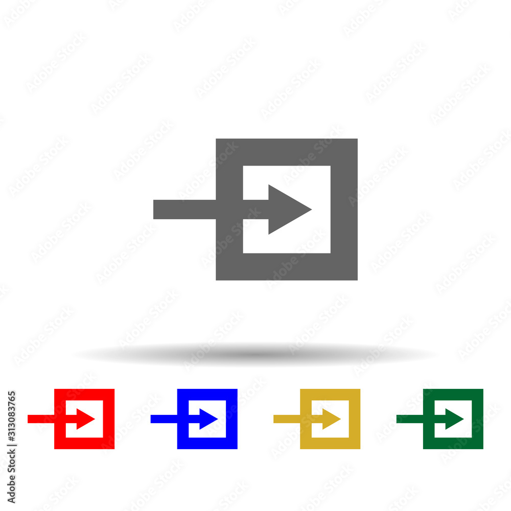 Arrow, square multi color style icon. Simple glyph, flat vector of arrows icons for ui and ux, website or mobile application Arrow, square multi color style icon. Simple glyph, flat vector of arrows icons for ui and ux, website or mobile application