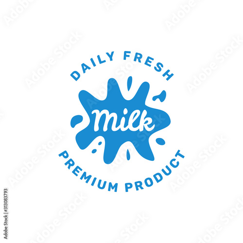 Milk logo vector for your fresh milk product or business. Logo for healthy beverage product. You can edit the file. Change text, color, etc.