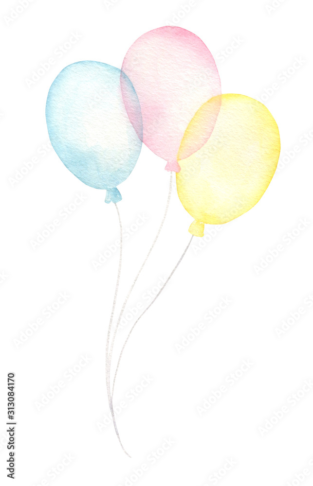 Watercolor Ballooons Illustration