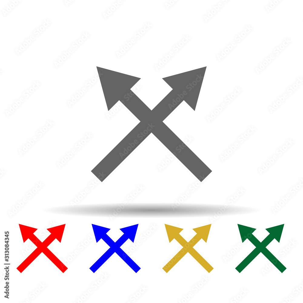 Arrow multi color style icon. Simple glyph, flat vector of arrows icons for ui and ux, website or mobile application Arrow multi color style icon. Simple glyph, flat vector of arrows icons for ui and ux, website or mobile application