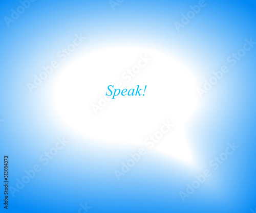 Blurred speech bubble communication concept vector sign isolated on white, dialog or brainstorm, discussion or argument, element in blur out of focus.