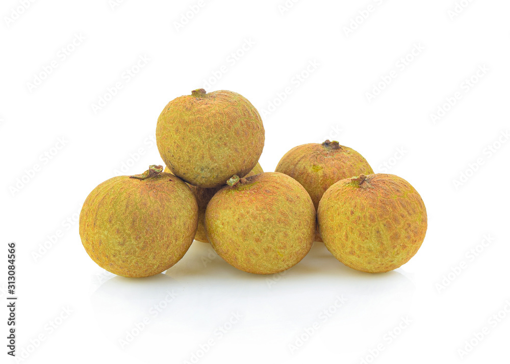 Fototapeta premium Fresh longan on white backgroung