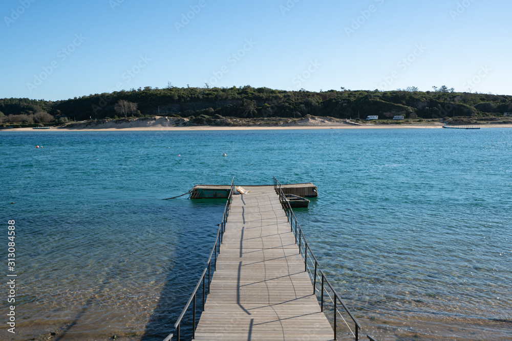 Vila Nova de Milfontes beach pier in Portugal Vila Nova de Milfontes beach pier in Portugal