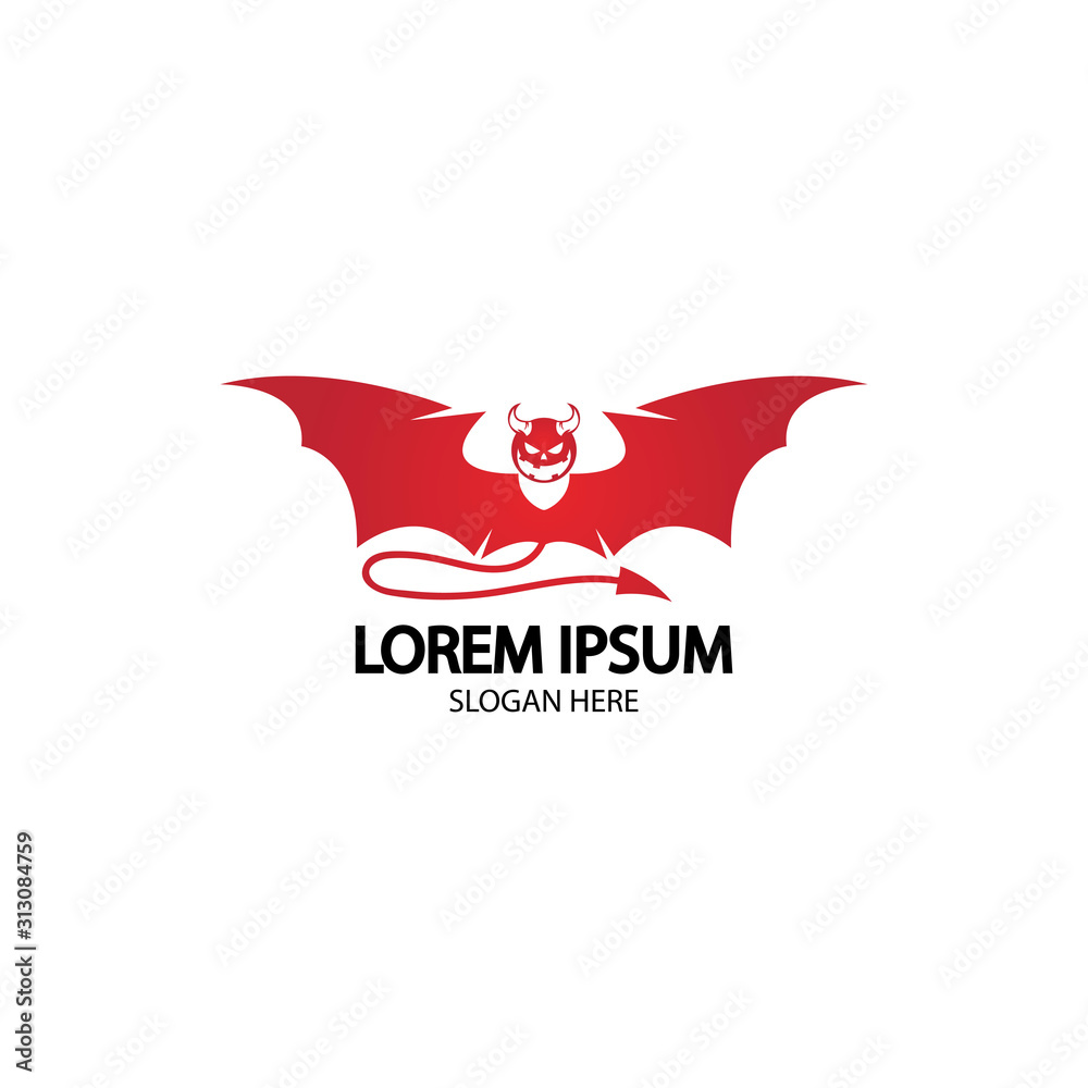Obraz premium Devil logo vector icon template
