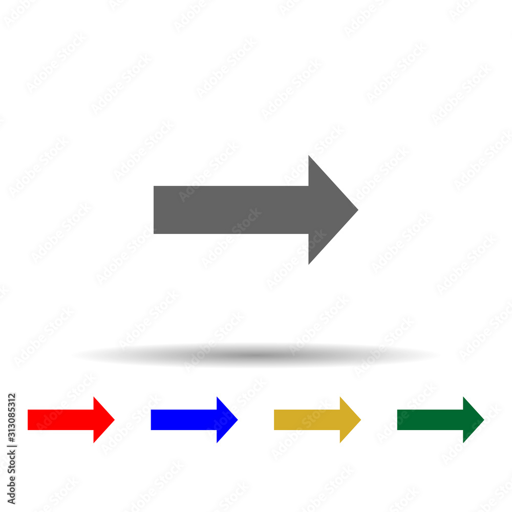 Arrow multi color style icon. Simple glyph, flat vector of arrows icons for ui and ux, website or mobile application on white background Arrow multi color style icon. Simple glyph, flat vector of arrows icons for ui and ux, website or mobile application on white background