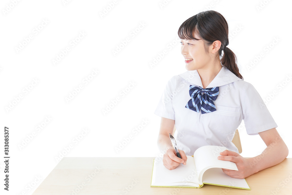 授業を受ける若い女子学生 授業を受ける若い女子学生