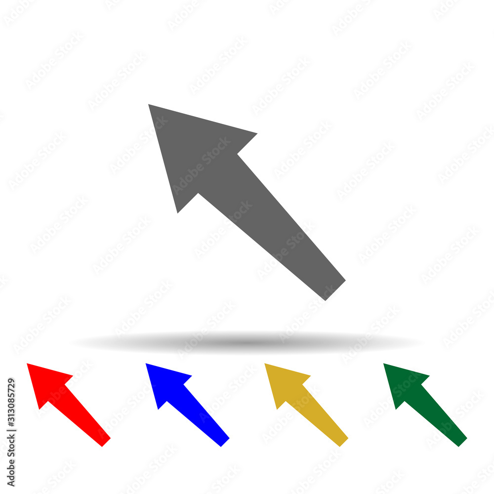 Arrow multi color style icon. Simple glyph, flat vector of arrows icons for ui and ux, website or mobile application on white background Arrow multi color style icon. Simple glyph, flat vector of arrows icons for ui and ux, website or mobile application on white background