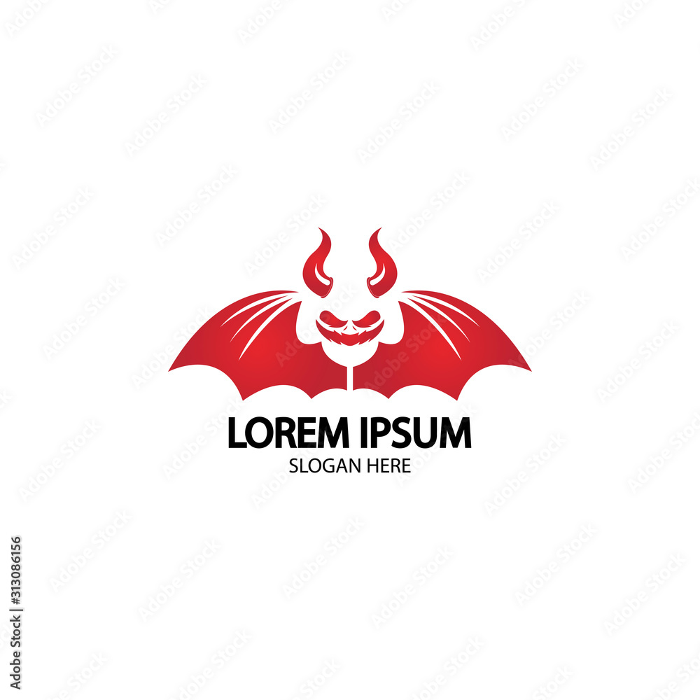 Obraz premium Devil logo vector icon template