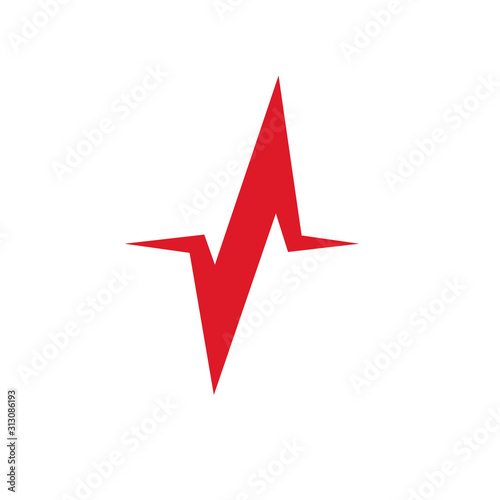 Pulse vector icon heartbeat medical cardiology sign isolated on white.