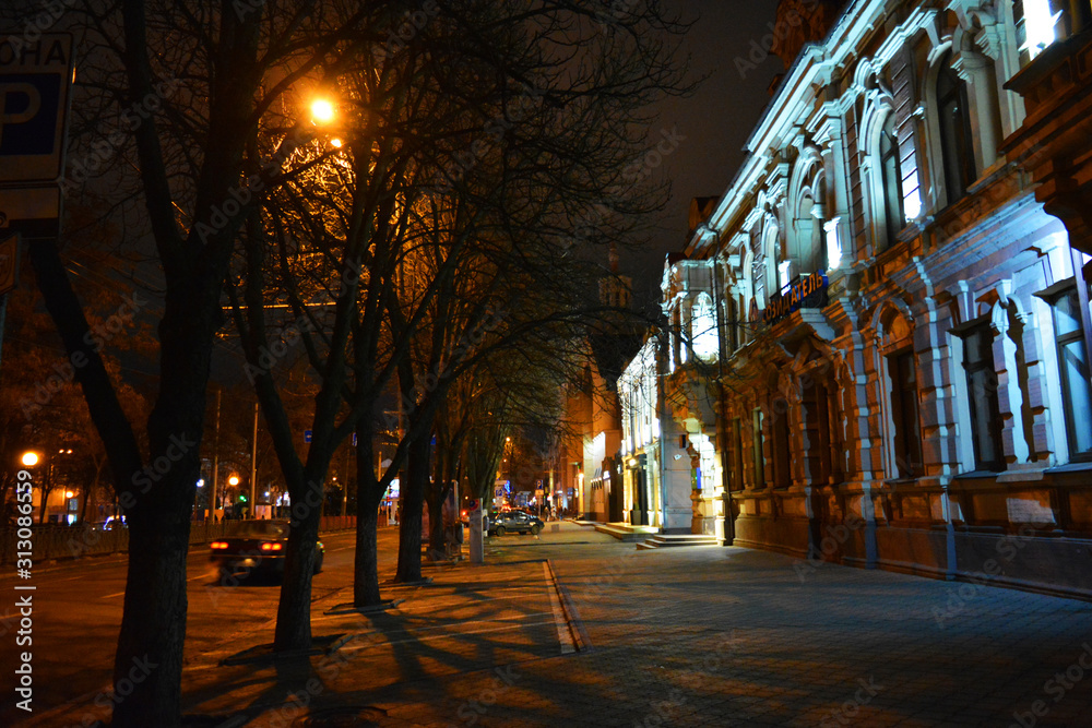 The New Year and Christmas streets of Dripro, which are decorated with bright and luminous garlands. The New Year and Christmas streets of Dripro, which are decorated with bright and luminous garlands.