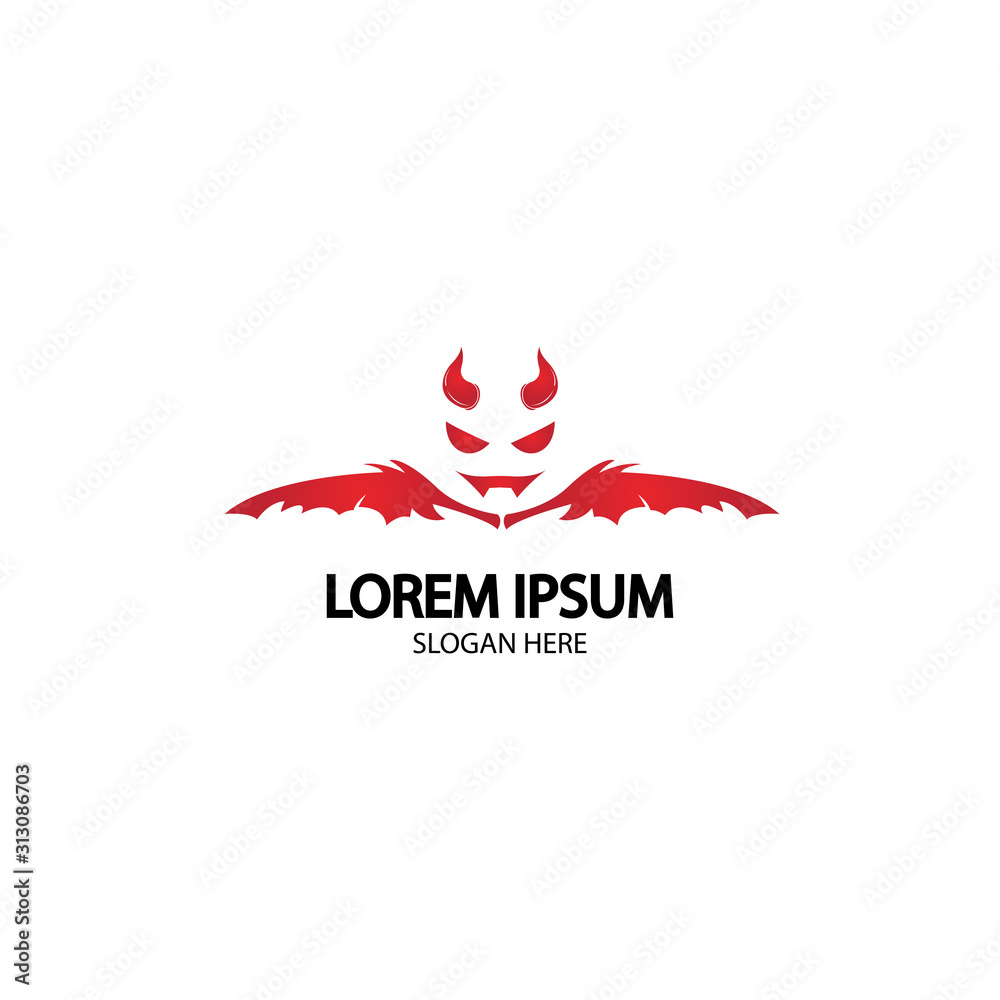 Obraz premium Devil logo vector icon template