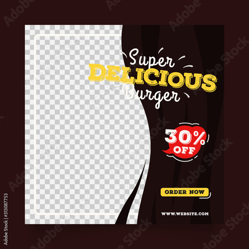 social media post template for food promotion banner