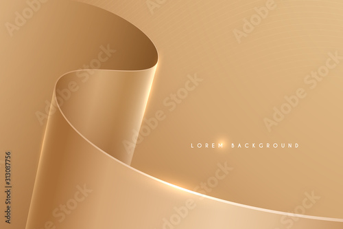 Elegant golden wave layer background