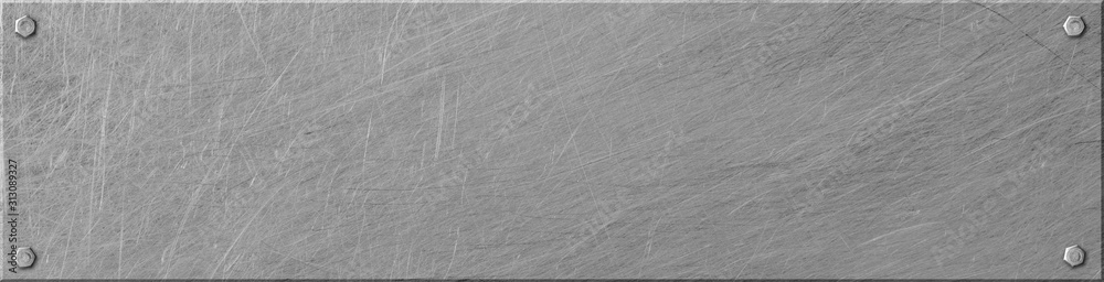 Fototapeta premium Vintage metal plaque or plate with rivets. Mixed media.