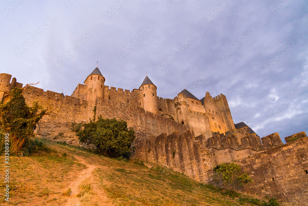 Carcassonne castle landscape view France